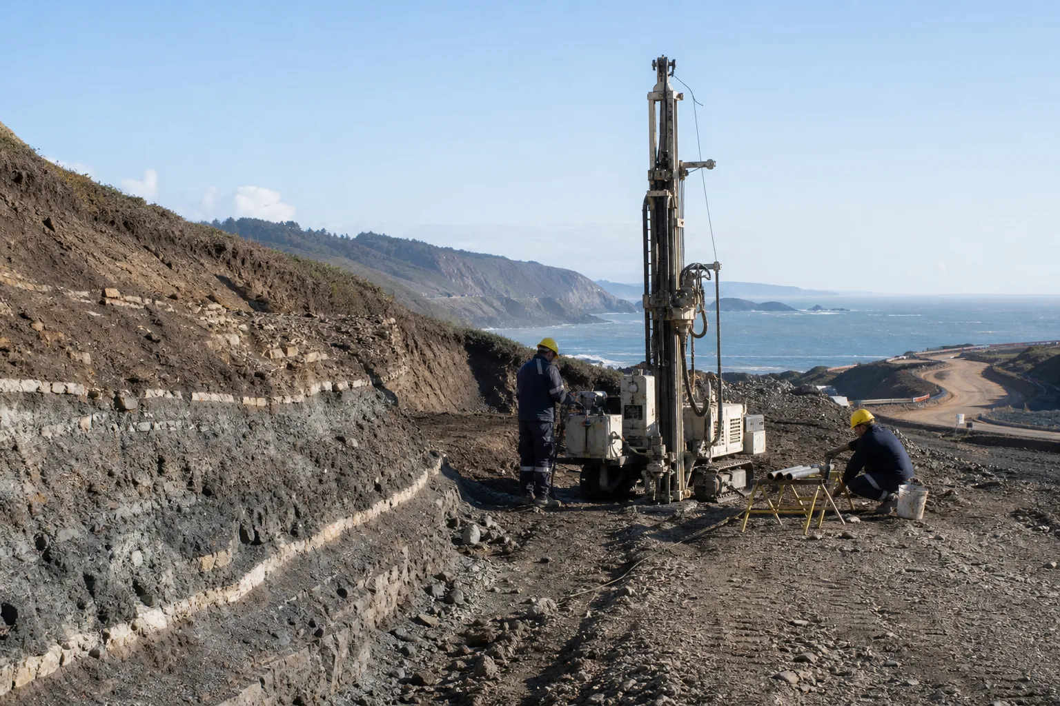 Investigación geotécnica en terreno costero